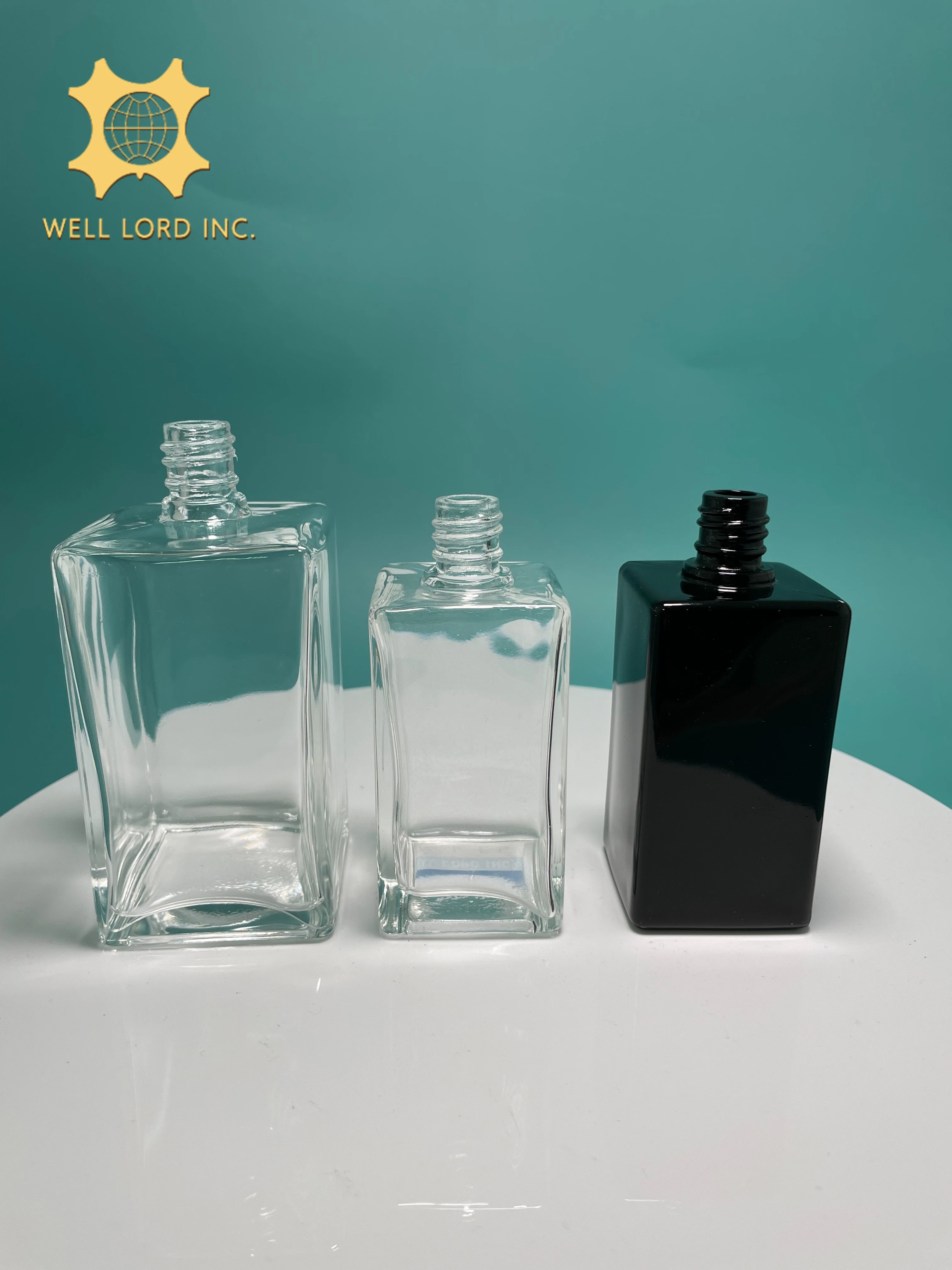 100/200ml square Glass Bottle with Perfume Bulb Spray and Travel Cap  Customize Color and logo Ready to Ship