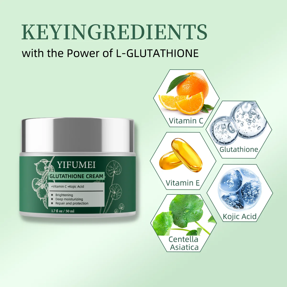 YIFUMEI Glutathione Skin Whitening Cream - Brighten & Revitalize