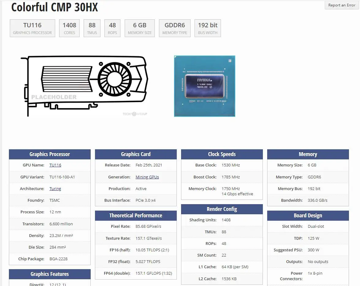 Colorful CMP 30HX 6GB  Computer Graphics Card  Nvidia  Video Cards