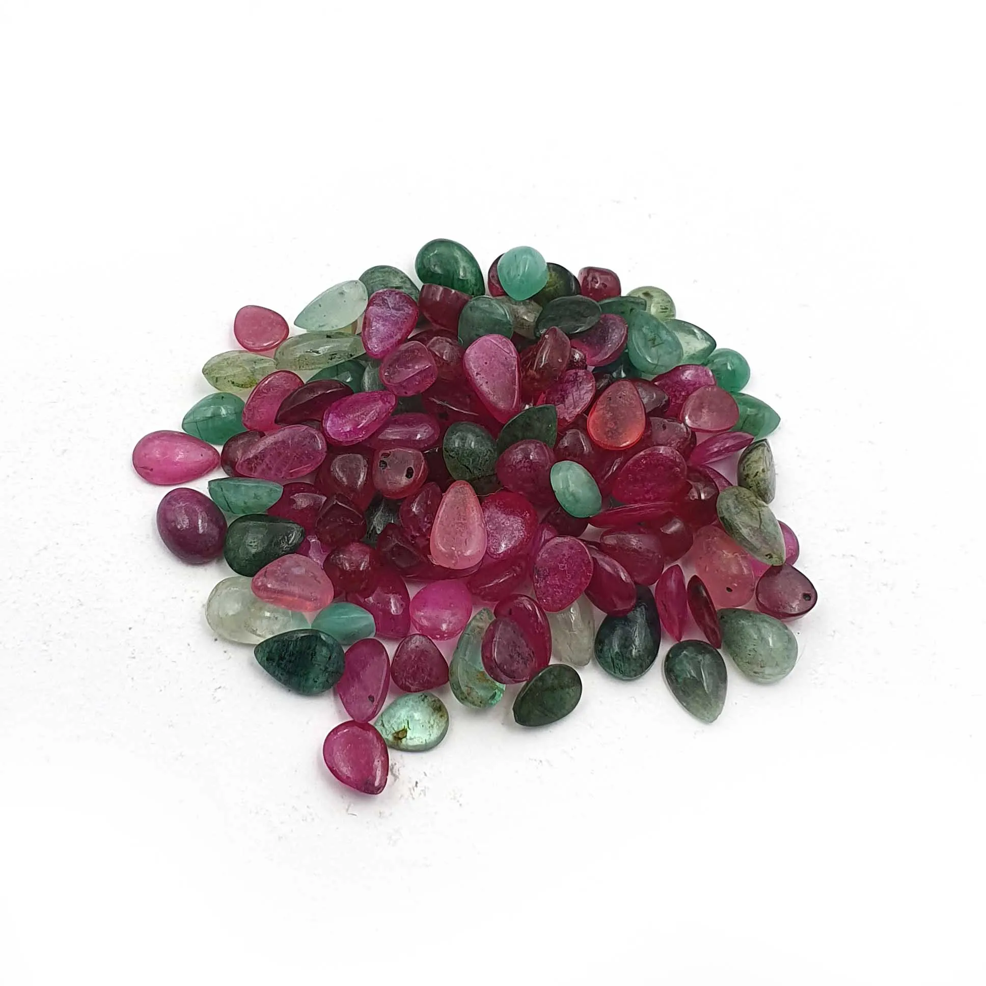 Natural Ruby Emerald Sapphire Mix Pear Loose Gemstones