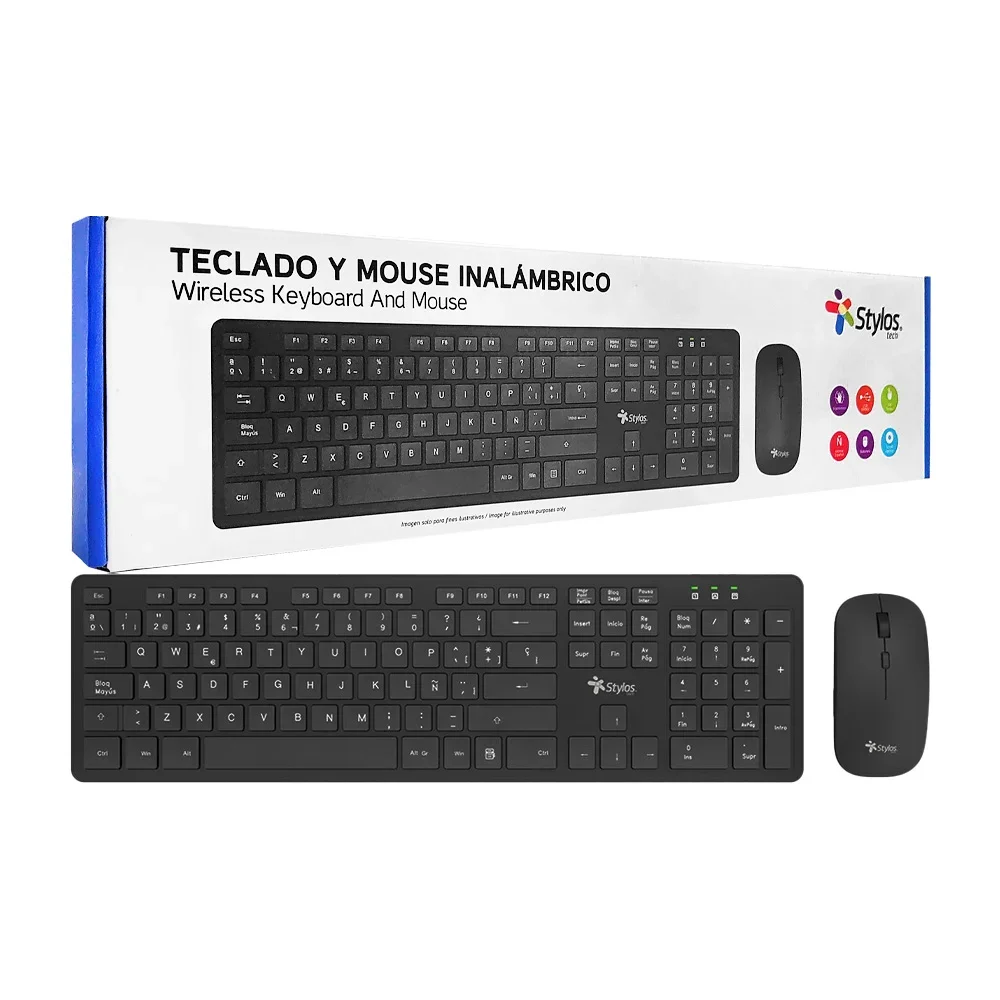 [GD] Stylos wireless keyboard and mouse kit with 105 keys, ergonomic ...