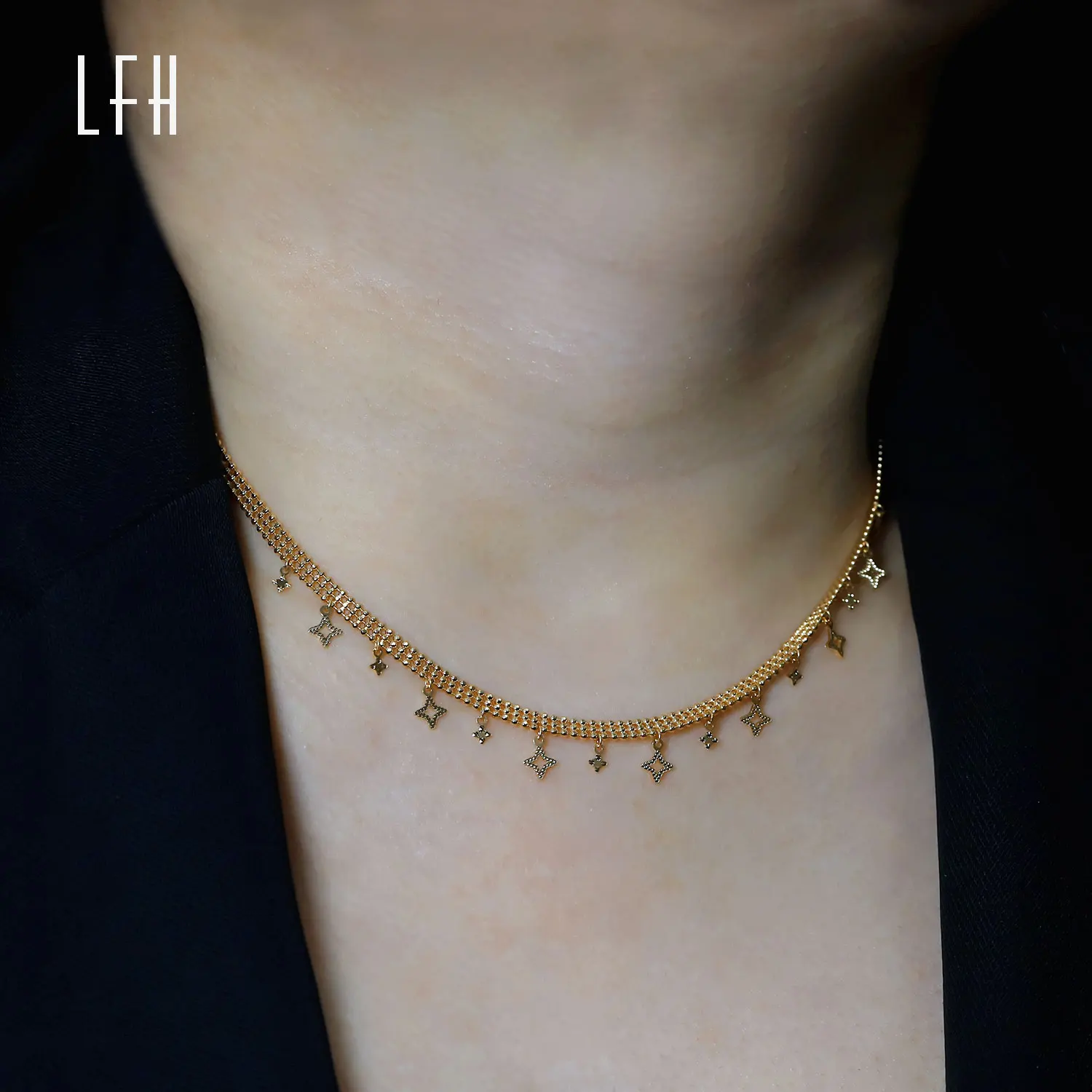 Factory Custom 18k Real Gold Jewelry AU750 Gold Star