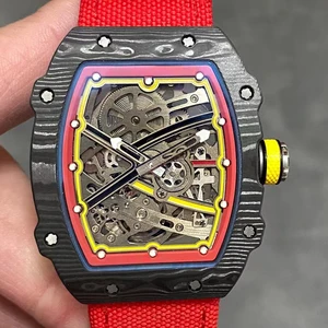 New High-quality RM35-02 Men's Mechanical Luxury Watch with Carbon Fiber case Waterproof Hip-hop Style Automatic Luminous Watch