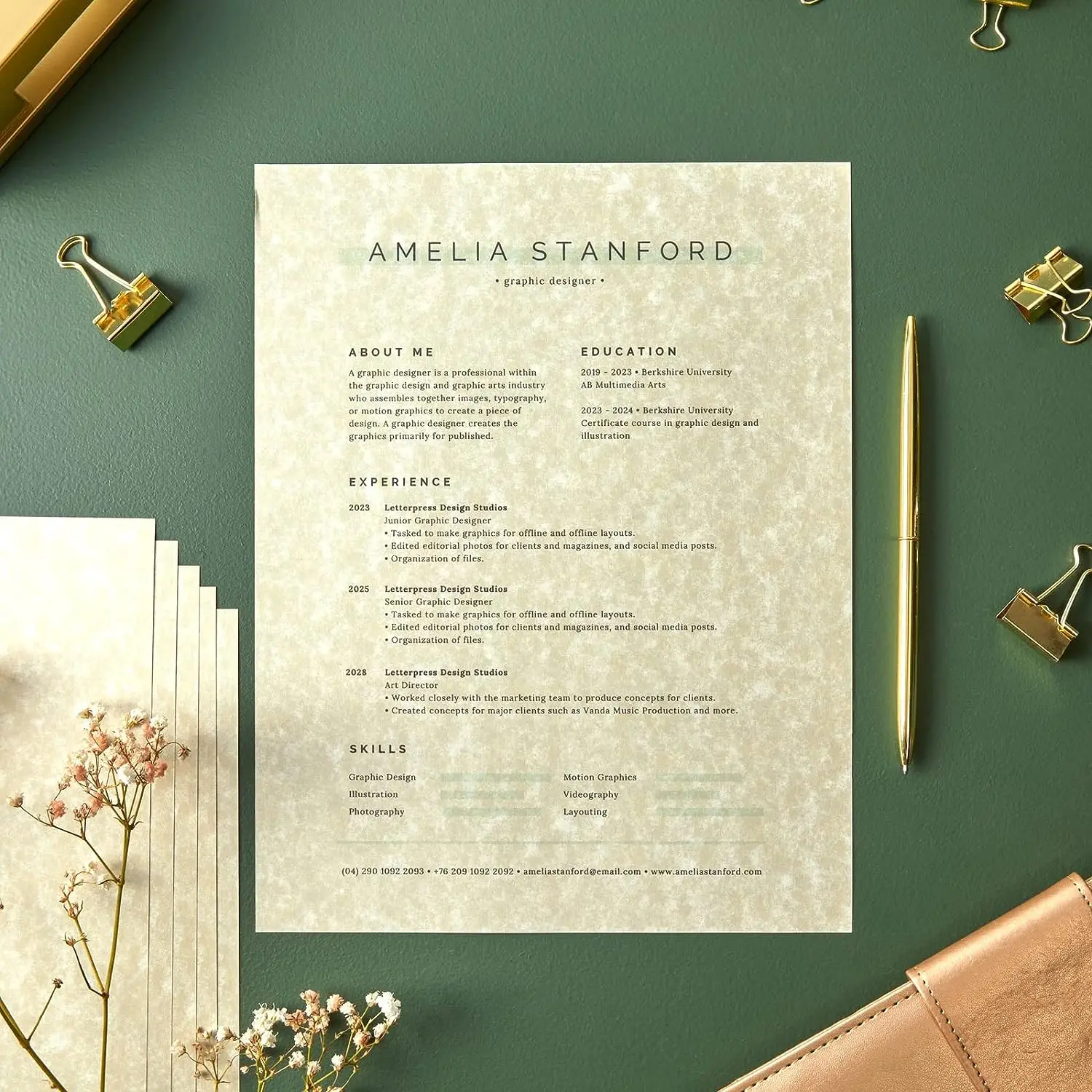 Security Parchment Paper Certificate Paper with Watermark for Certificates Resumes Diplomas