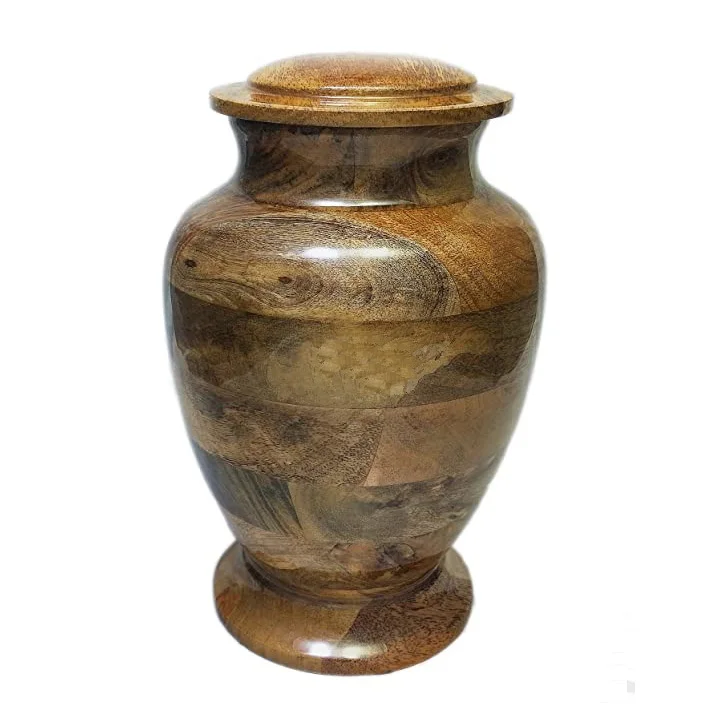 Traditional Design Mango Wood Cremation Urns For Human Ashes Keepsake Memorial Urns For Human
