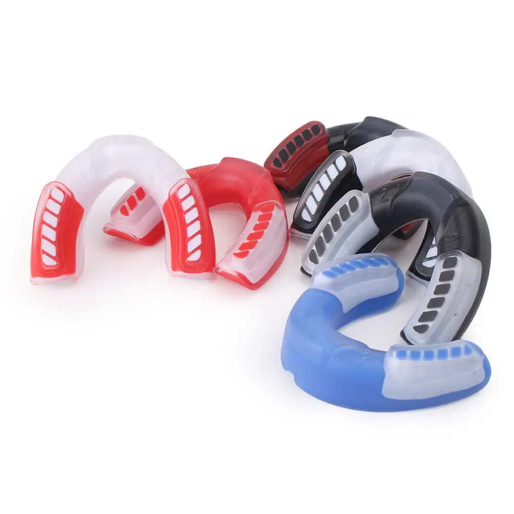2x Bite Grinding Shield Teeth Protector Mouthguard For Rugby Football