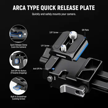 NEEWER PS013 Foldable V Mount Battery Plate with Arca Type QR Plate detail image