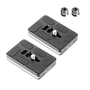Manbily 2-Piece Aluminum Alloy Camera Quick Release Plate Ball Head 1/4" 3/8" Screws Universal Arca- Adapter for DSLR Mount