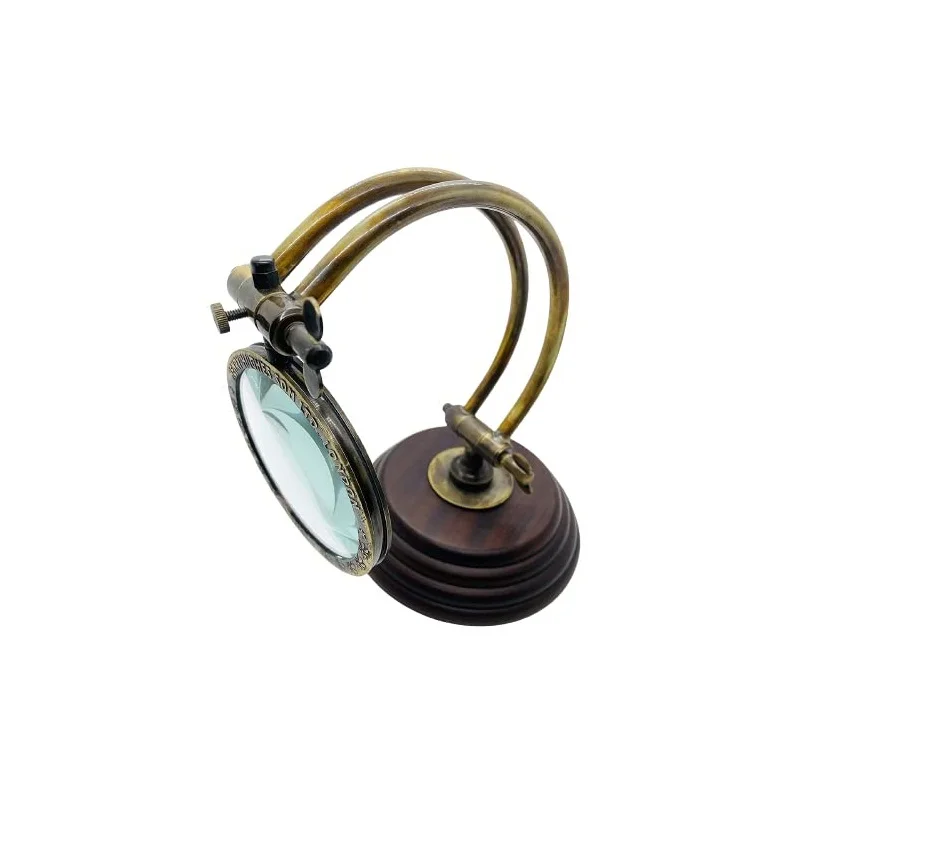 Loupe De Bureau Vintage – Laiton Réglable, Style Victorien, Fait Main, Neuve