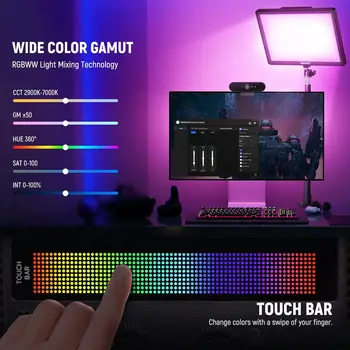 NEEWER GL1C RGB 15.5" Key Light 48W Edge Lit Soft LED Video Panel Streaming Gaming Lighting detail image