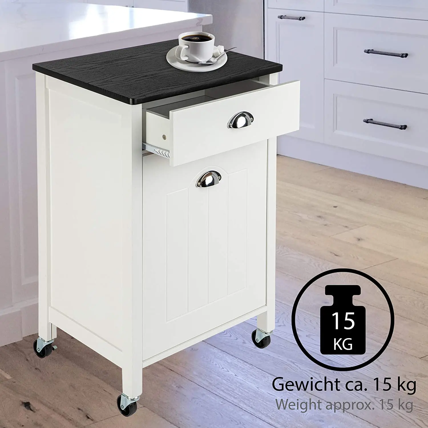 Modern Kitchen Cart Waste Separation System Trash Waste Bin