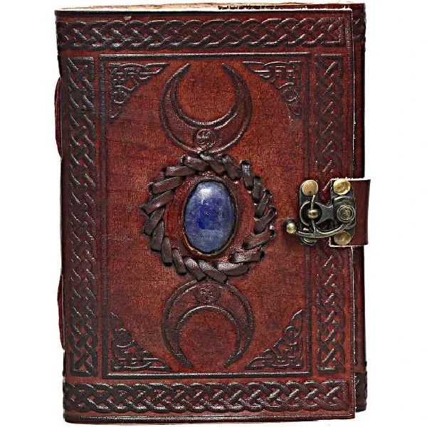 Blue Lapis Three Moon Embossed Vintage Leather Journal Celtic One ...