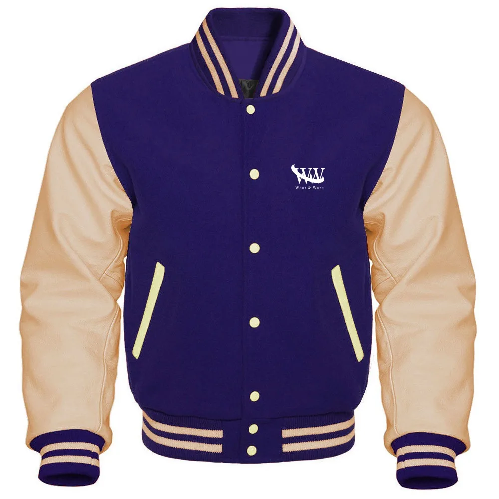 Wholesale Wool Letterman Leather Varsity Jacket Baseball Bomber Leather