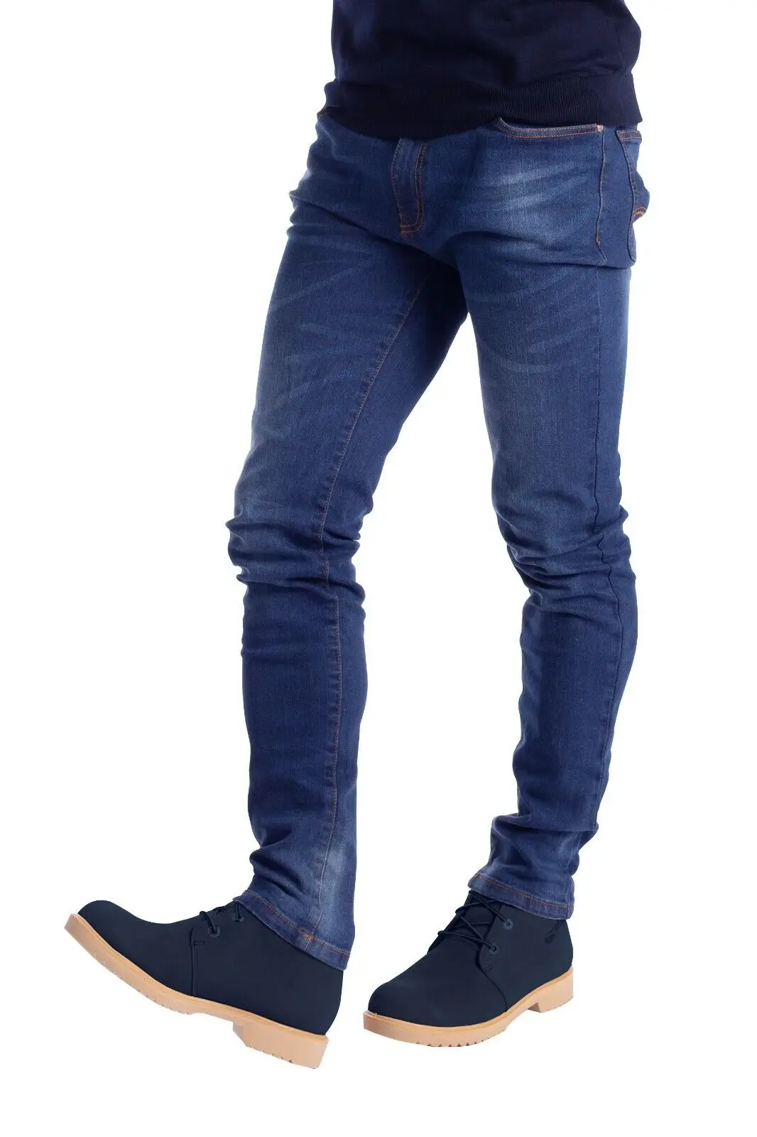 Pantalons extensibles en gros mode mince décontracté denim hommes maigre grande taille pantalon jeans tissu_voghion.com