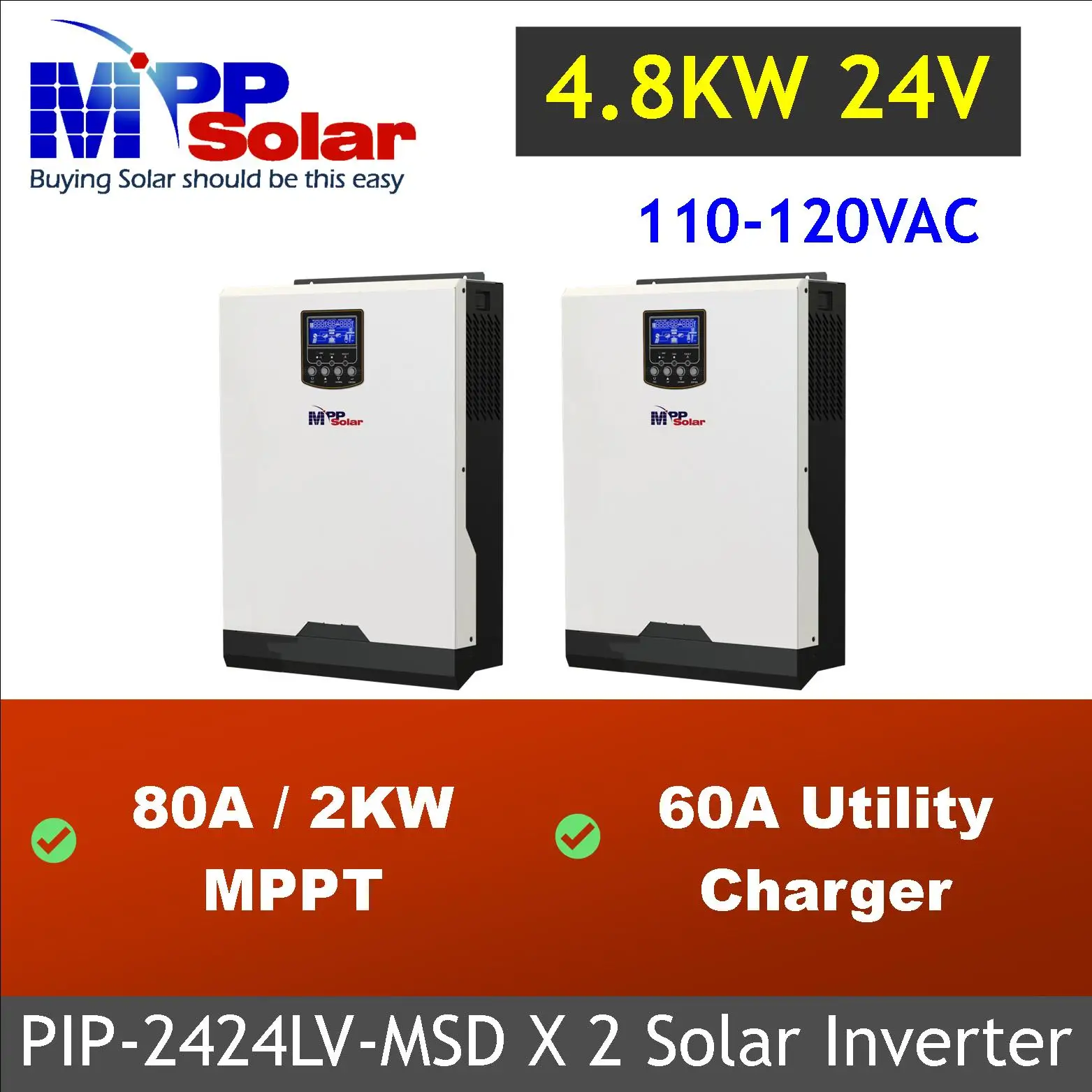 MPP Hybrid Inverter LV2424-MSD 120V 24V