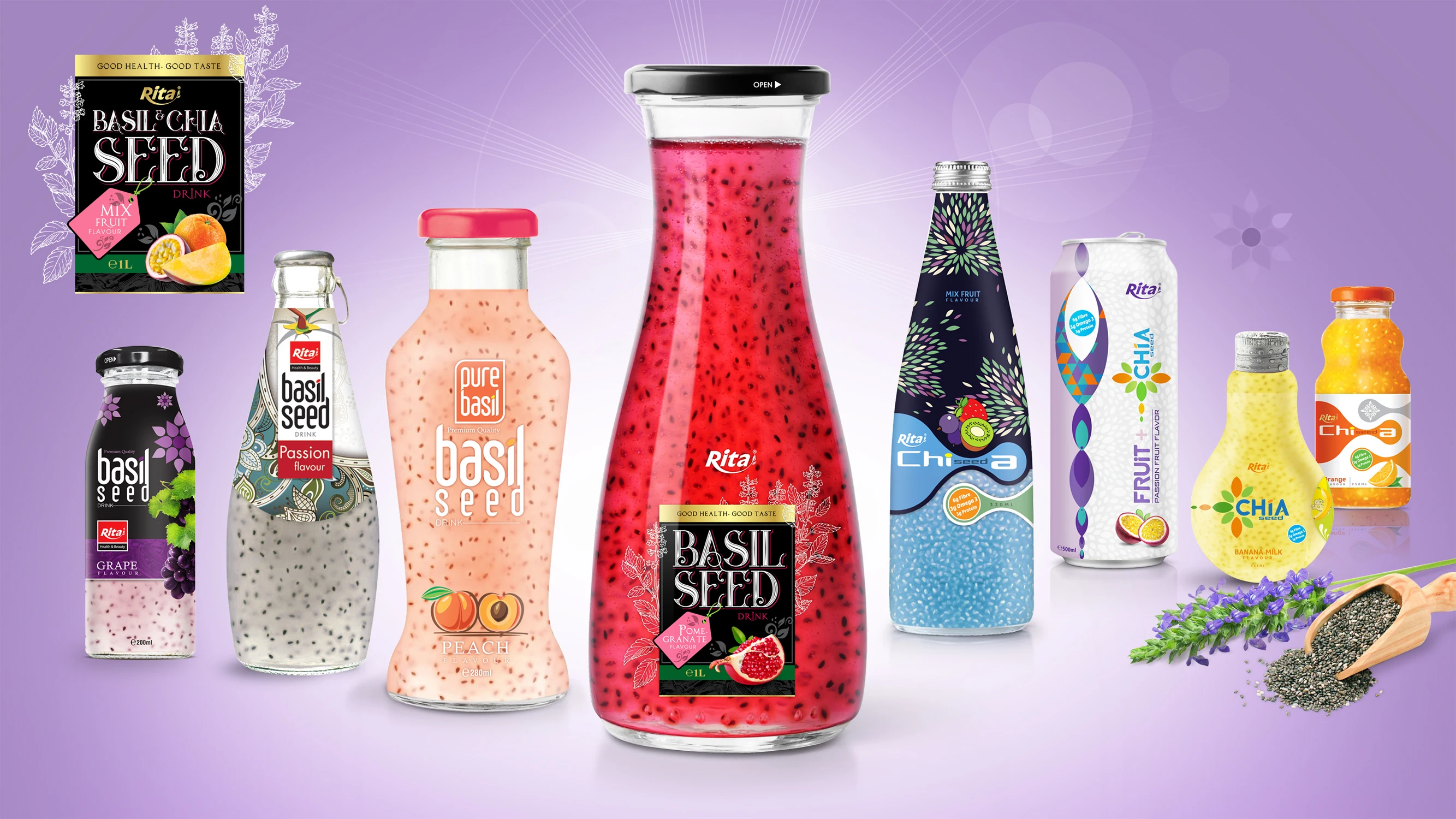 290ml Pineapple Flavor Basil Seed Juice Drink Vietnam Best Selling