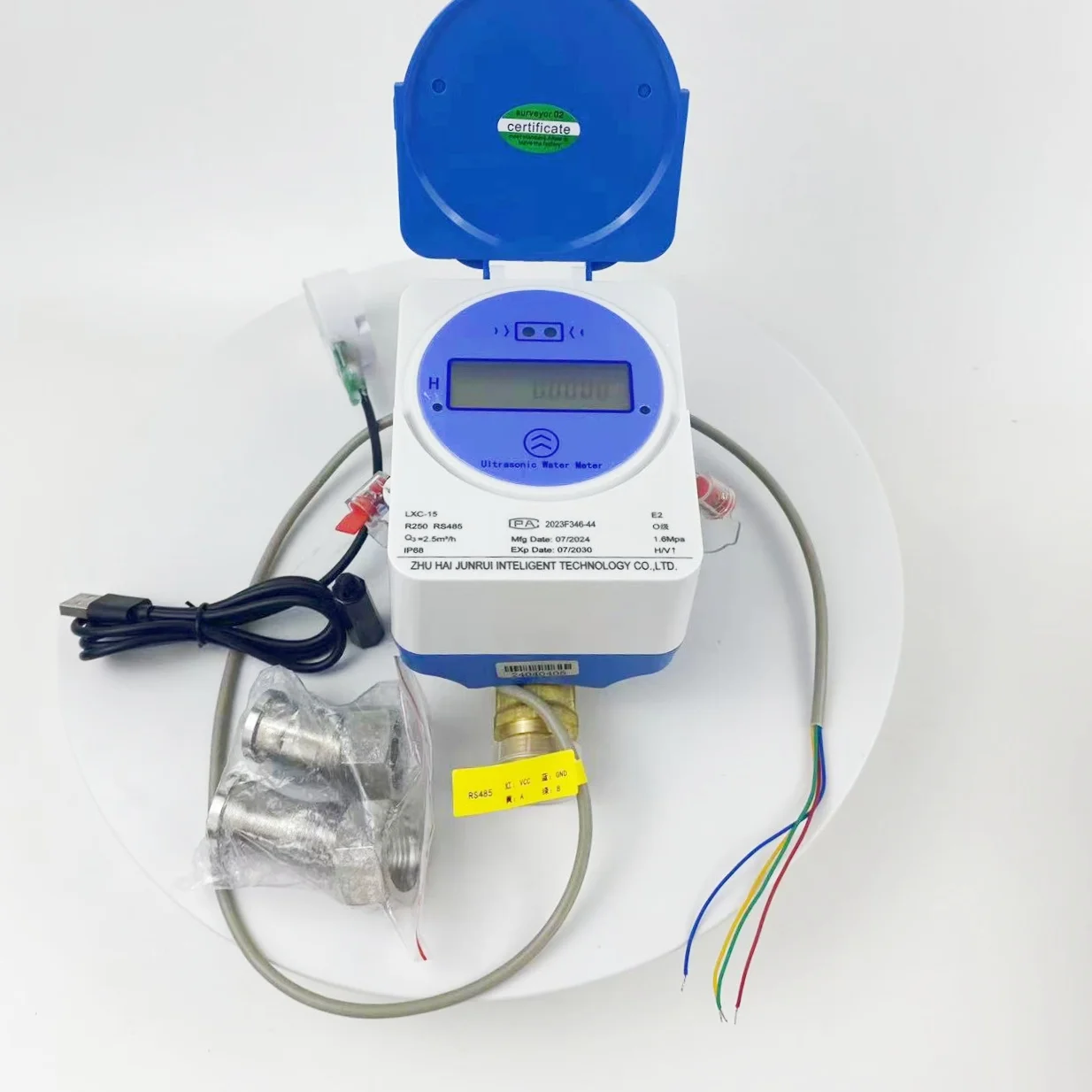 Water Meter Modular High Quality DN15mm Ultrasonic Pulse Water Meter RS485 M-Bus Modbus RTU ...