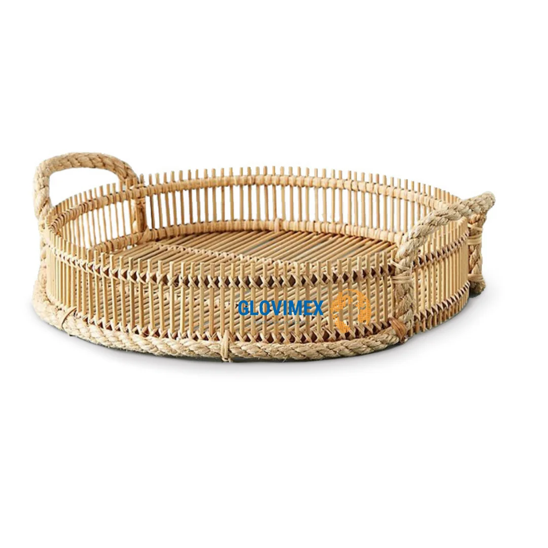 Hot Trend Bamboo Rattan Trays Serving Plate Serving Plate Wicker