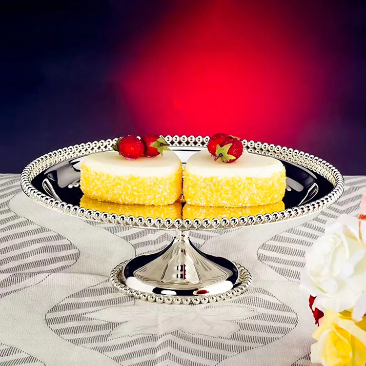 Wholesale Luxury Cheap Price Wedding Party Banquet Decoration High Foot Metal Round Silver Snack Dessert Display Rack Cake Stand