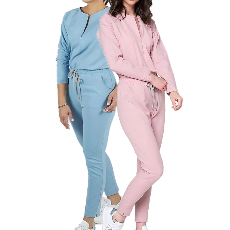 Yuhong Nurse Scrub Bottom Baby Pink Romper Jogger Suits