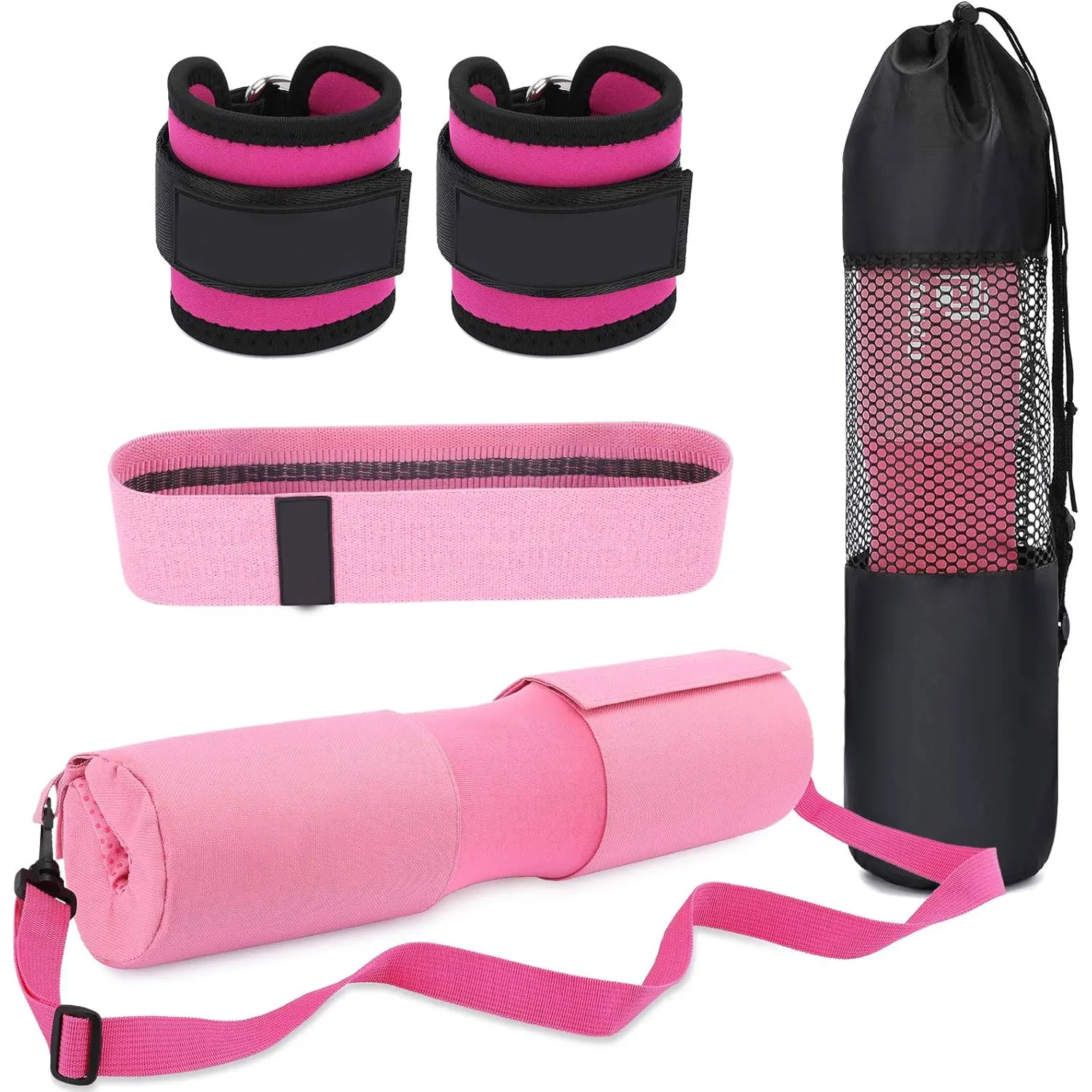 Barbell Pad Set Squats Hip Thrusts Premium Foam Weight Lifting Bar Cushion Anti-Slip Design Shoulder Neck Support Fits Standard