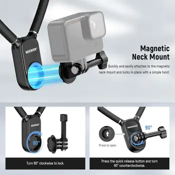 NEEWER GP15 Magnetic Quick Release Flexible POV Action Neck Mount Adapter & Phone Holder detail image