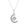 Brass 18k White Gold Plated April Birthstone Necklace