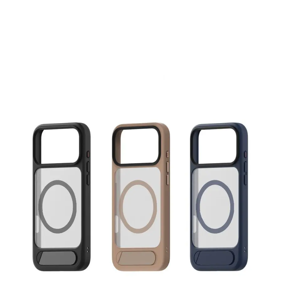 Trapezoidal Stand Magnetic Soft-Touch Finish Phone Case for iphone 17 16 Series