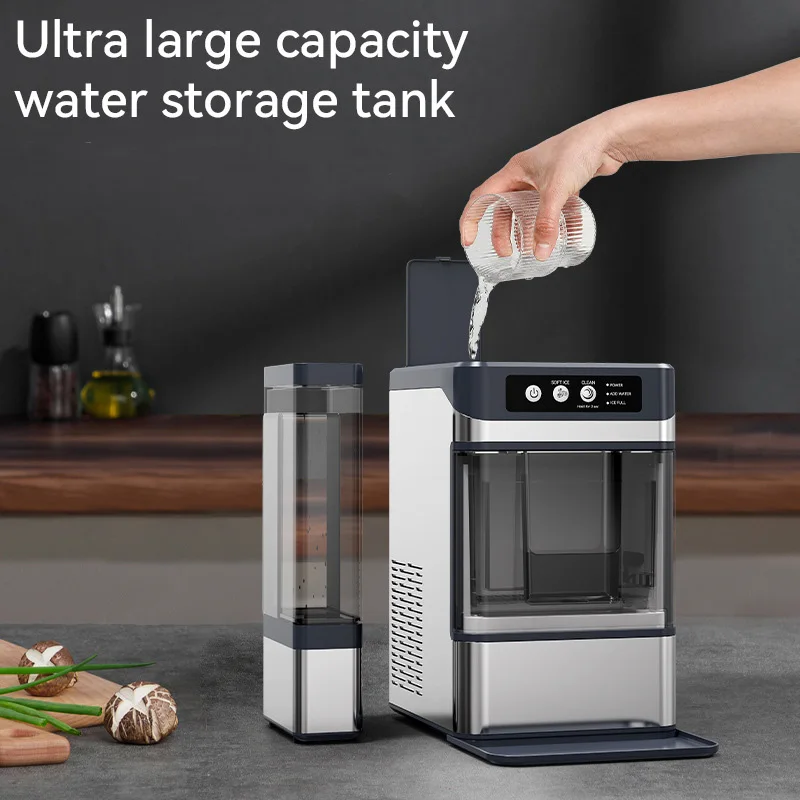 High Performance Stainless Steel Self-Cleaning Countertop Electric Cube Ice Maker LED Light One Touch Commercial Storage