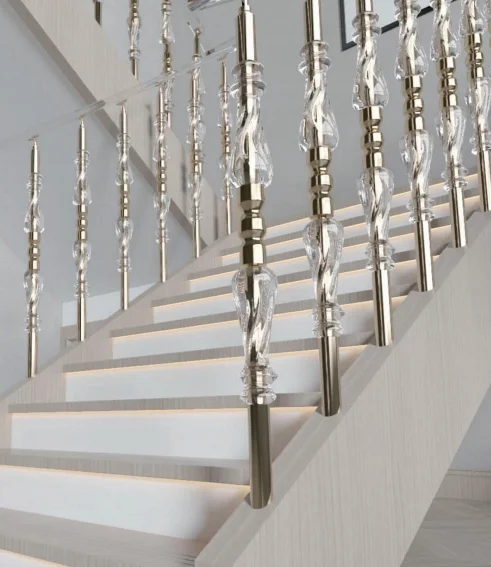 Indoor Crystal Balustrade Post - Stylish Safety Railings