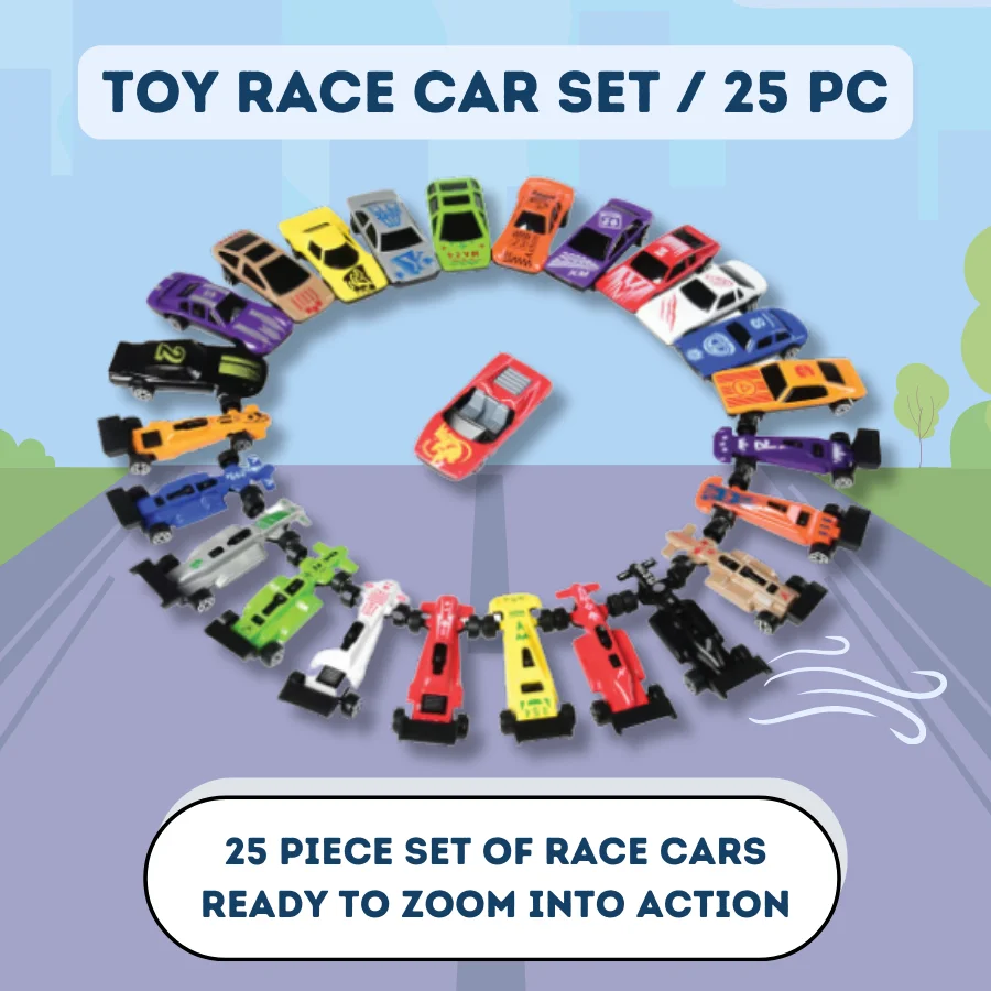 Small Plastic Car Model Children's Toy Car Set 1/64 Die Cast Miniature