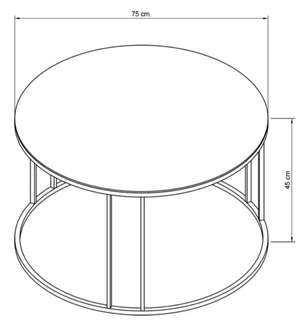Luxury Black & Gold Coffee Table With Sintered Stone Top Round Glass