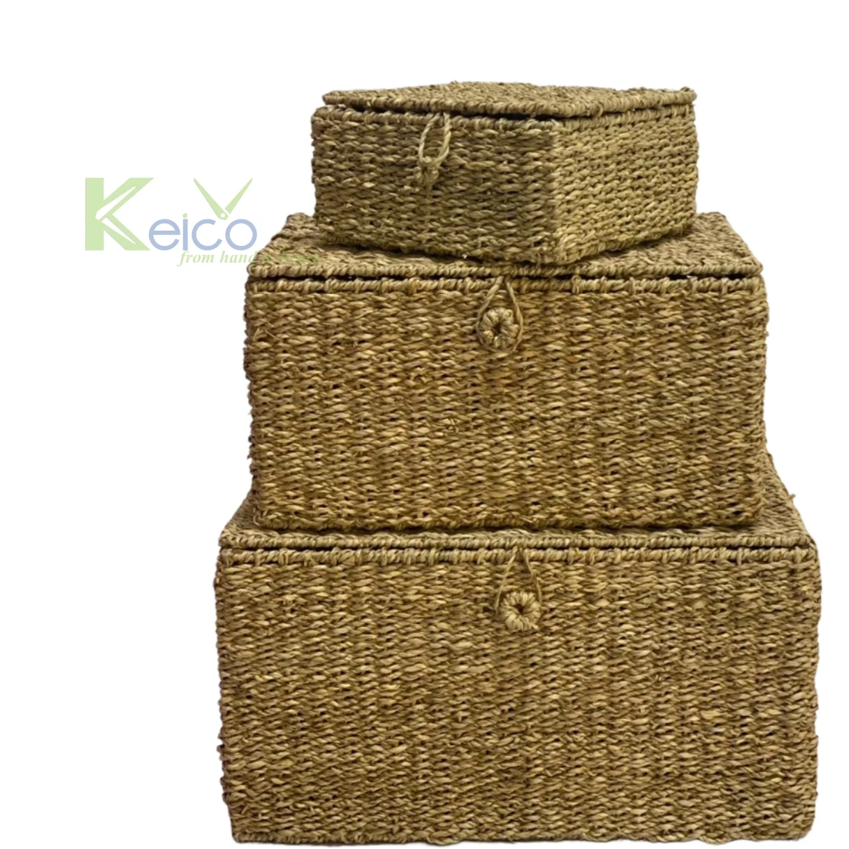 Wholesale Ecofriendly Storage Boxes & Bins From Viet Nam 3 Size Rectangular Seagrass Storage