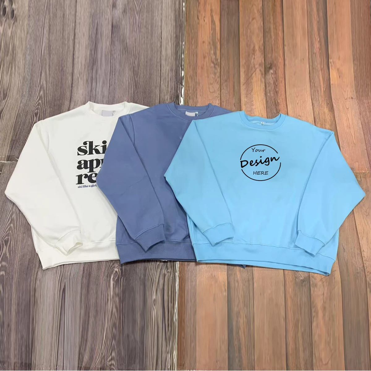 High Quality Men’s Oversized Cotton Sweatshirt Crew Neck Long Sleeve Fleece Pullover