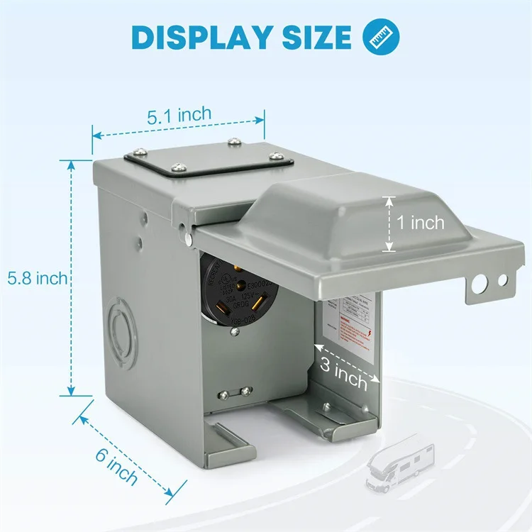 30a Enclosed Lockable Weatherproof Outdoor Electrical Box Rv Camper ...