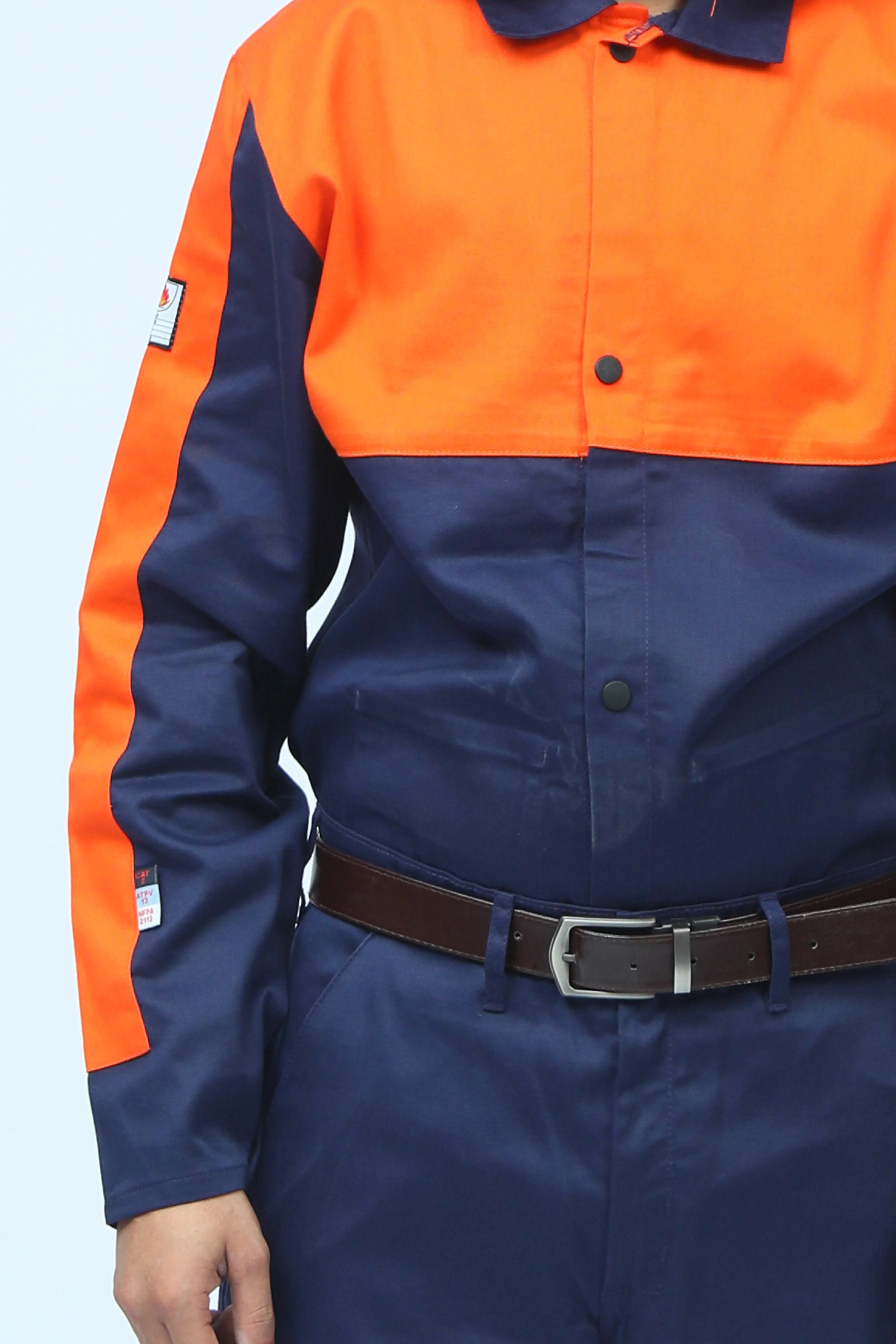 Manufacturer Direct CAT 2 ATPV 13 Fire Retardant Coverall Customizable High Quality 2-Piece Safety Clothing
