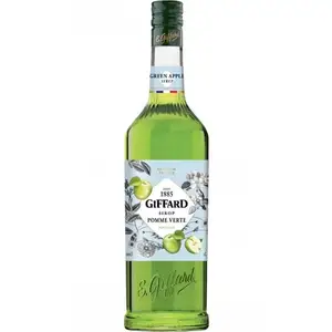 Giffard 1Lt Green Apple Syrup French Crisp Beverage Mixer for Creating Refreshing Drinks