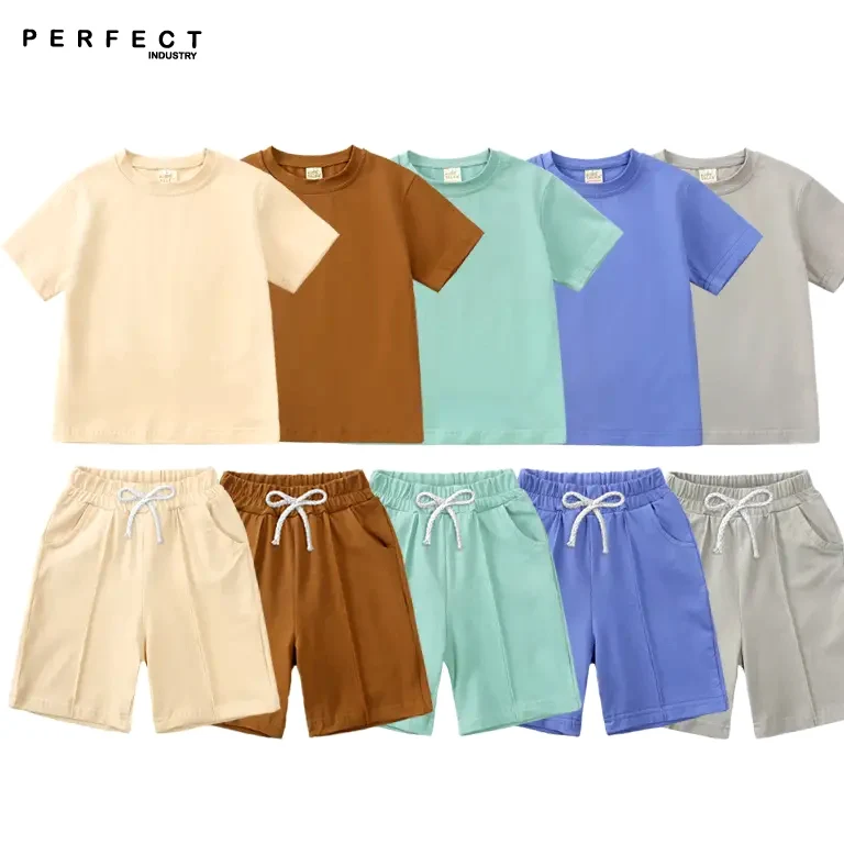 Wholesale Custom Prints/summer Baby Clothes Tshirt And Shorts Sets 100