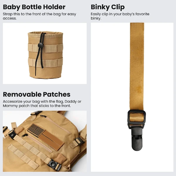 Adjustable Molle Straps Infant Carrier Action Baby Walker with Breathable Harness Vest Comfortable Walkers for Babies