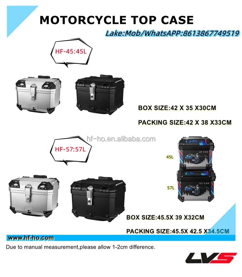  Baúl de moto, tronco de motocicleta, plástico ABS, caja  superior para motocicleta, caja de almacenamiento extra grande de 15 L,  caja de almacenamiento, caja trasera, luz de advertencia nocturna y bloqueo