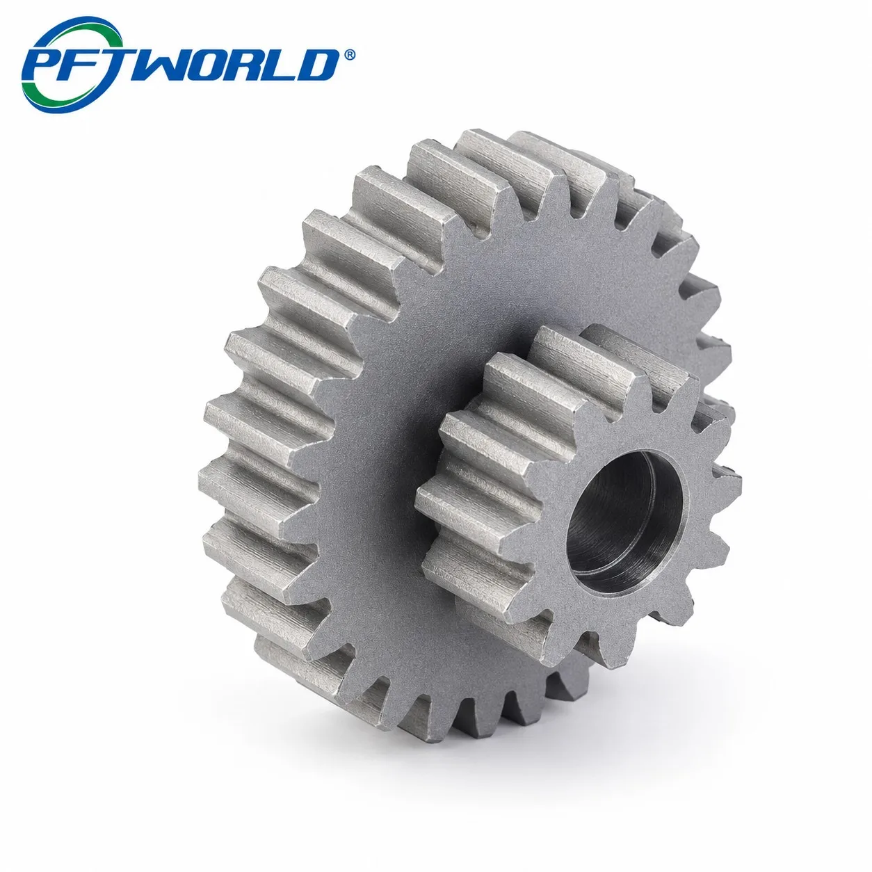 PFTWORLD precision CNC machined dual-layer compound metal gear