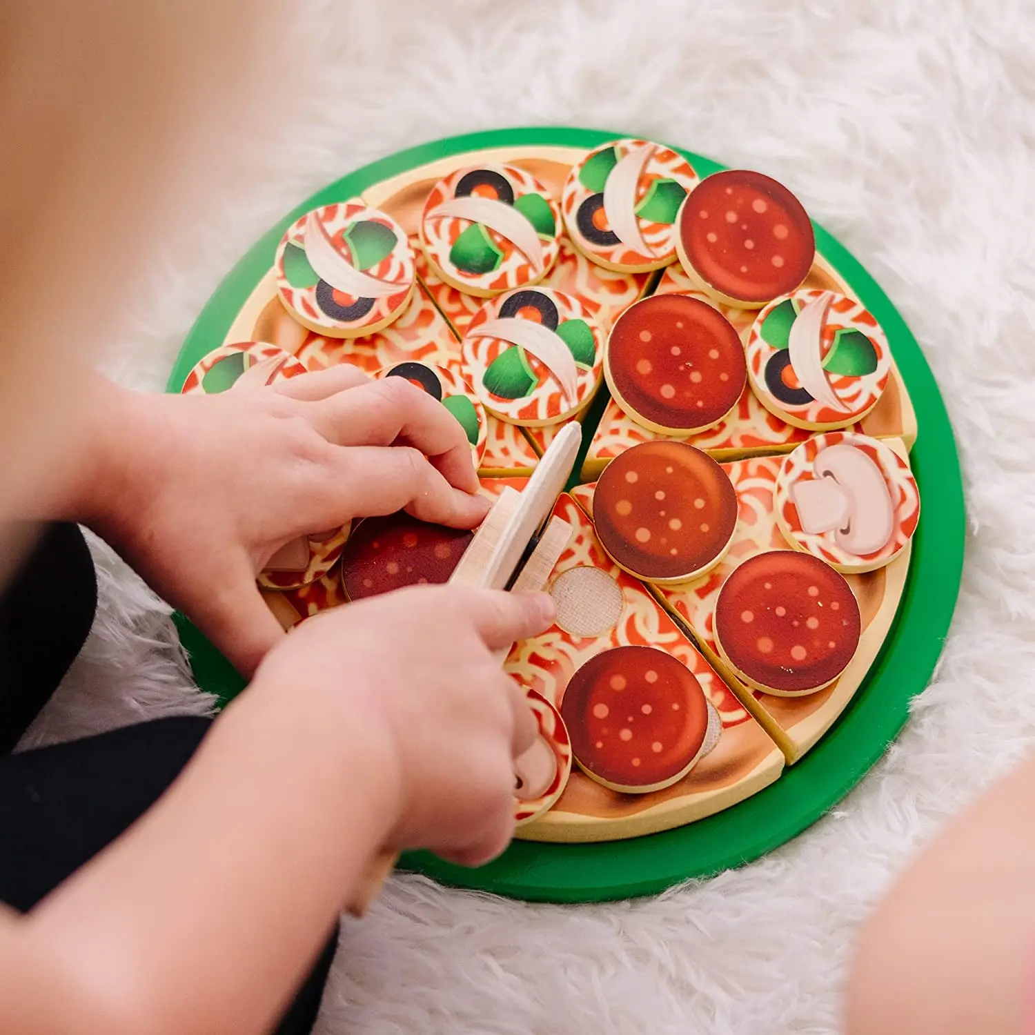 Wooden Pizza Play Food Set With 36 Toppings - Pretend Food And Pizza  Cutter/ Toy For Kids Ages 3+ - Temu Cyprus