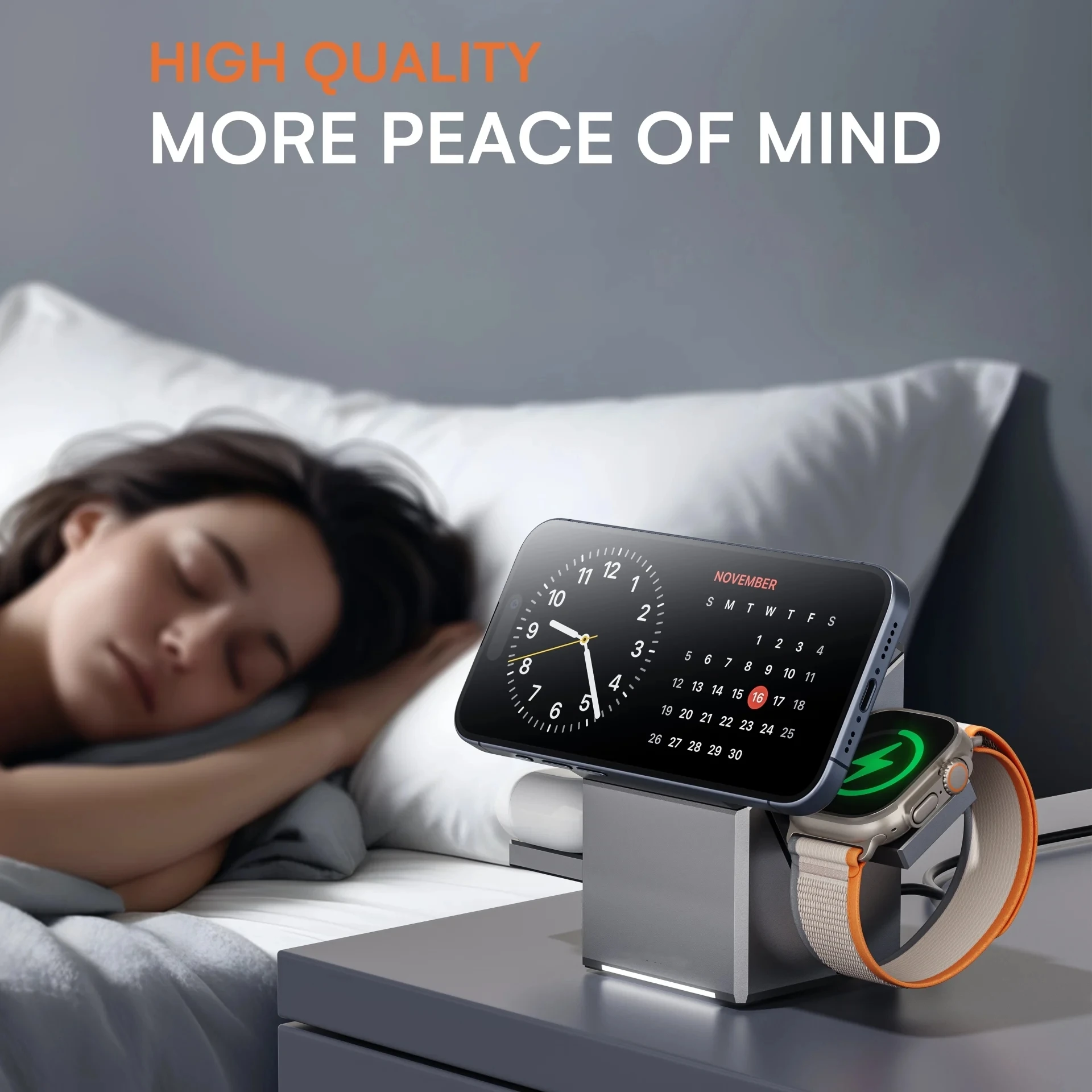 Touch Autorotation Magnetic Wireless Charging Station Qi2 15W Fast Charging Phone 3 in 1 Wireless Charger for IWatch AirPods