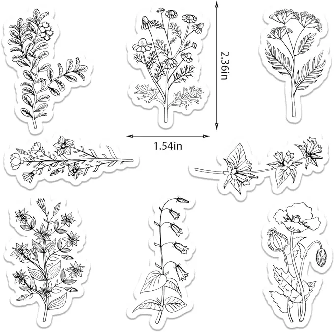 Spring Flowers Leaves Clear Stamps For Card Making And Journaling - Buy ...