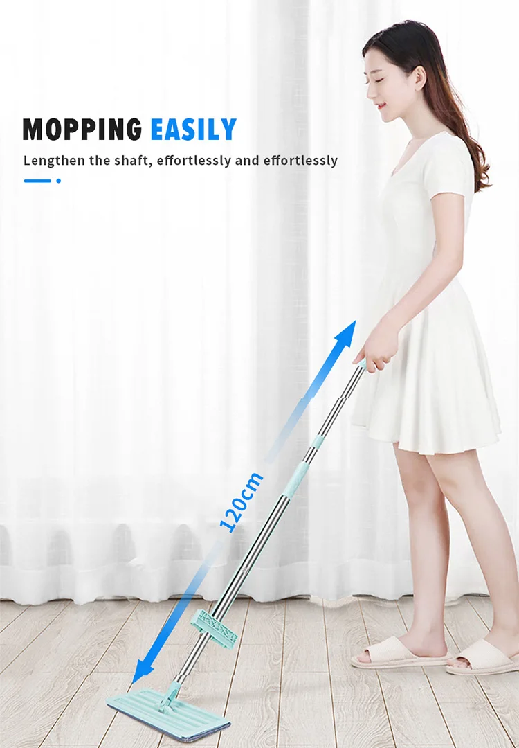 Hand Wash Free Squeeze Flat Mop 360 Degree Rotatable Lazy Mop For Home ...