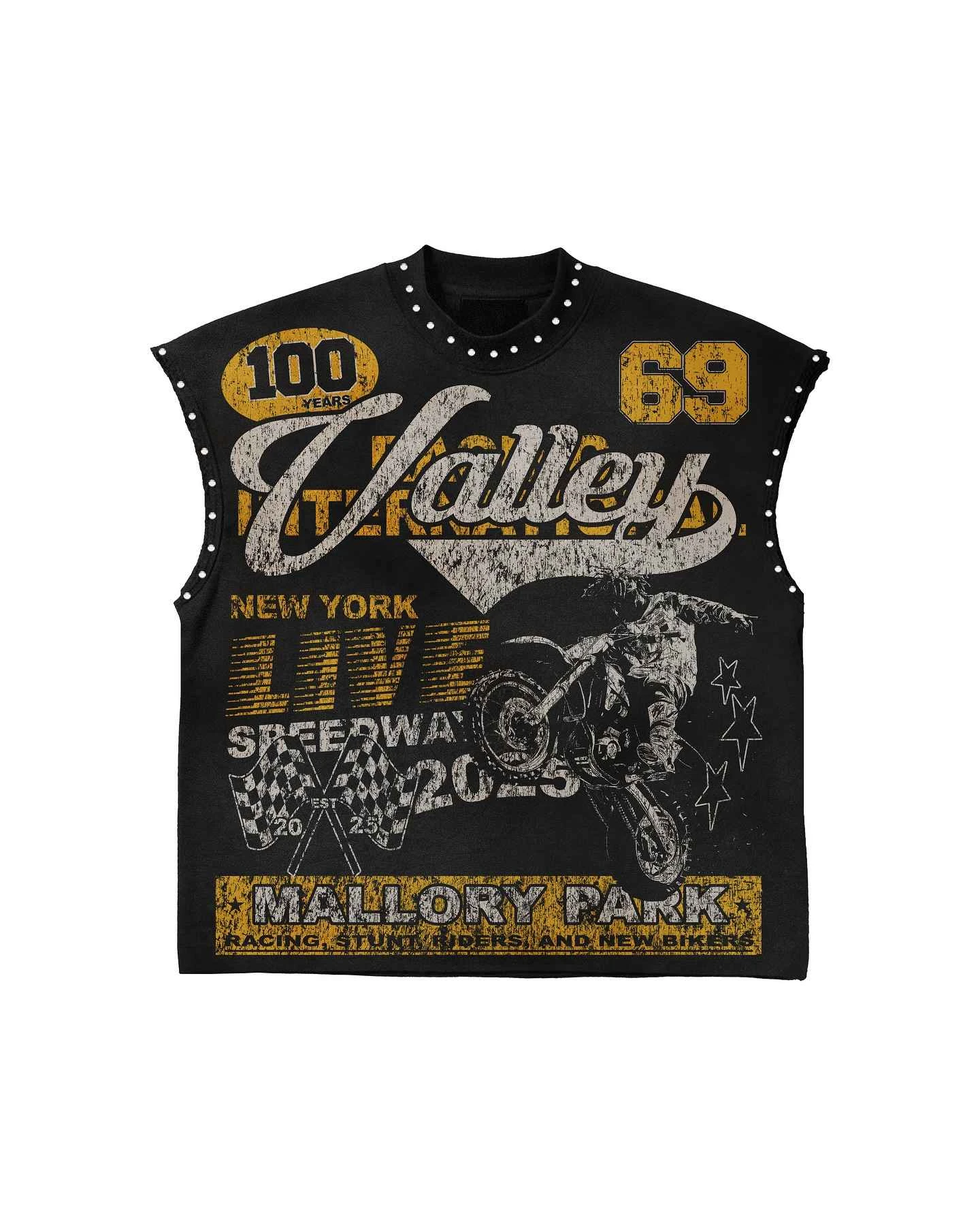 2026 Men's Short Sleeve Boxy Streetwear Tank Top Blank Silk Screen Printing Rhinestone Detail 100% Cotton Breathable