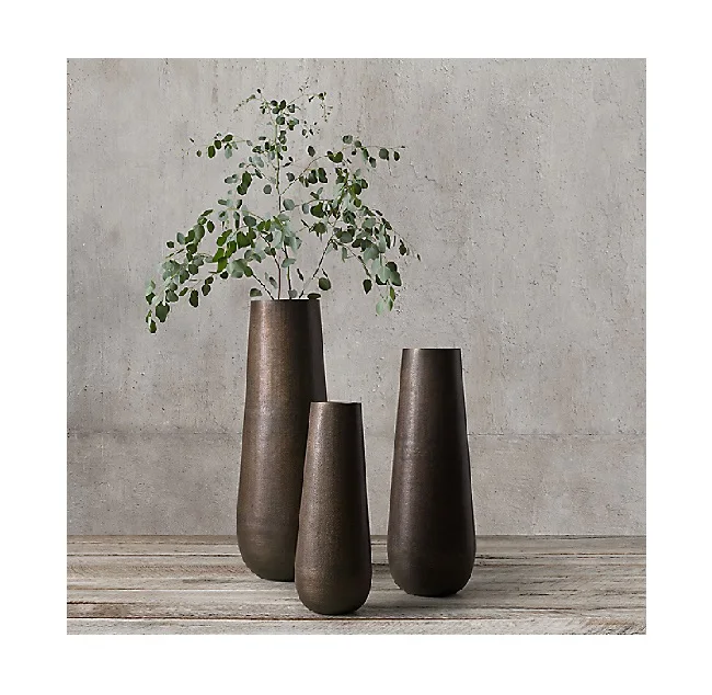 Modern Antique Decorative Flower Vases Planter Bronze Finished