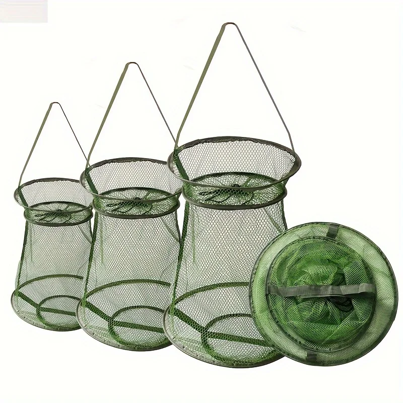 bag net fishing gear Nylon Folding Fishing Net Collapsible Protecting FishBasket Glue Fishguard  Glued Crab Eel Turtle Lobster Basket Bag Fishing Gear