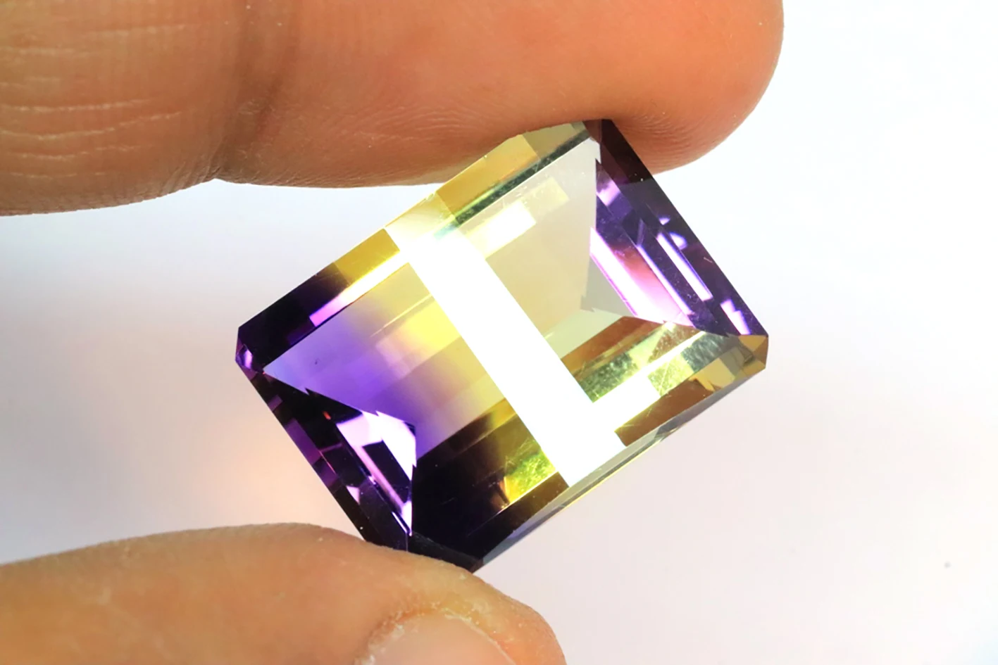 Lab Created Ametrine Gemstone - Hydro Thermal Quartz Ametrine 13mm-20mm Gems - Pixel Cut Synthetic Stone At Wholesale Price