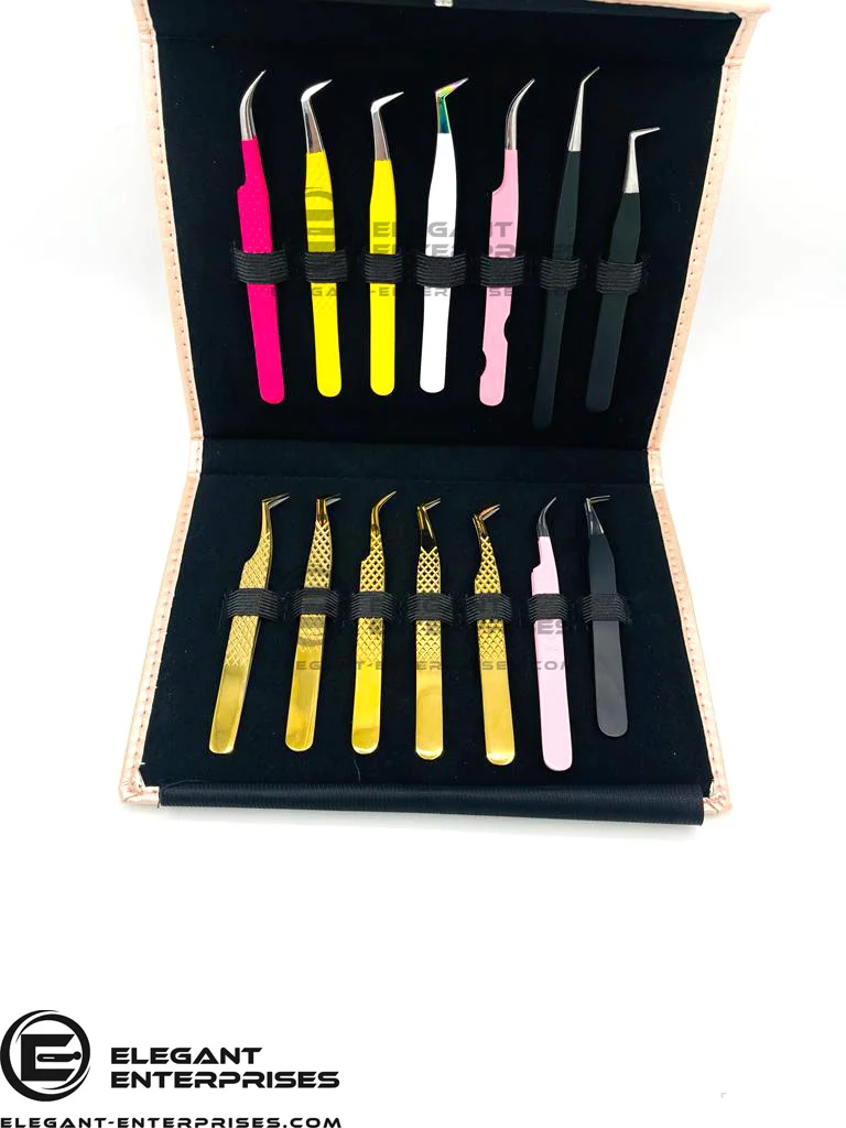 Black Plasma Bulk Best Fiber Tip Eyelash Extension Tweezers Stainless